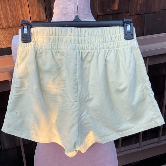 Addidas pastel yellow lightweight denim style short shorts, Small - Picture 4 of 11